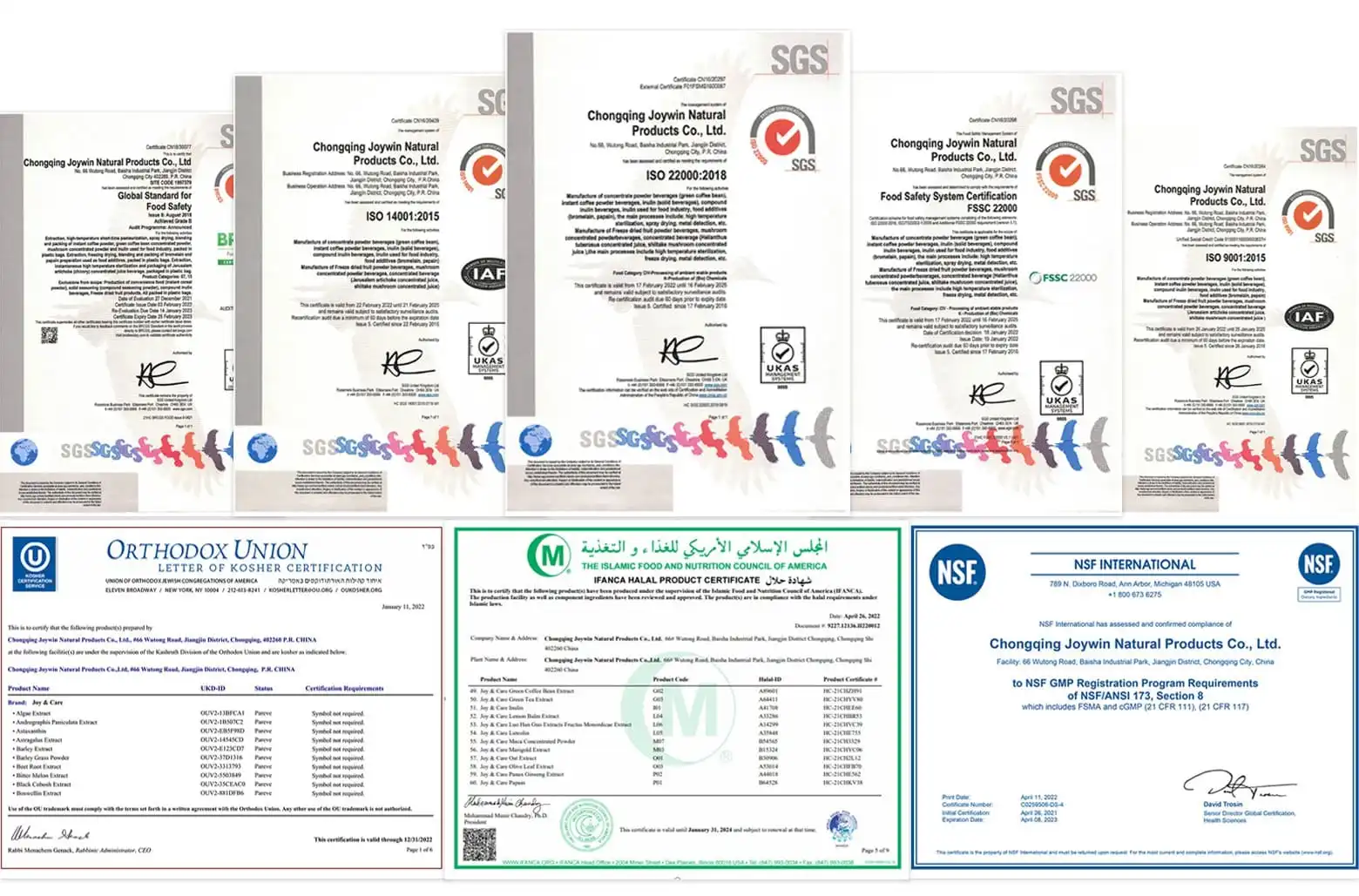 RyonBio certificates