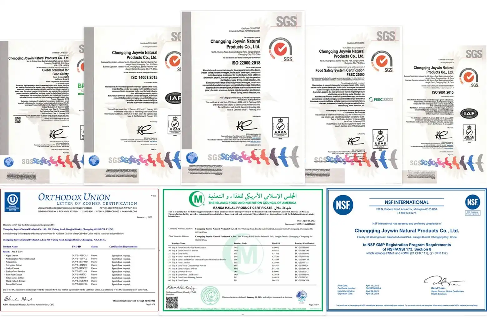 ryonbo Certificates